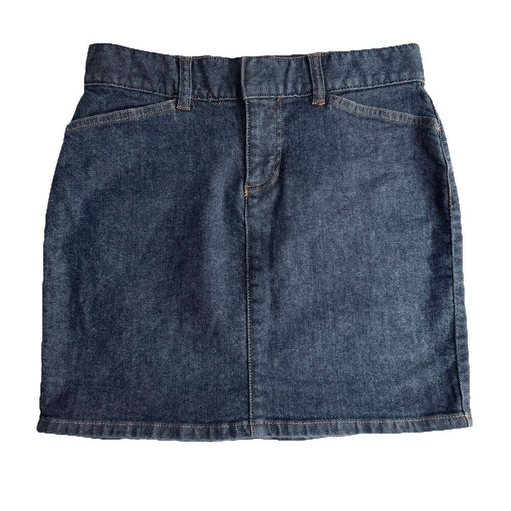 Y2K Gap Hiphugger Denim Skirt Womens 2 Blue Straight Short Measures 28 x 16